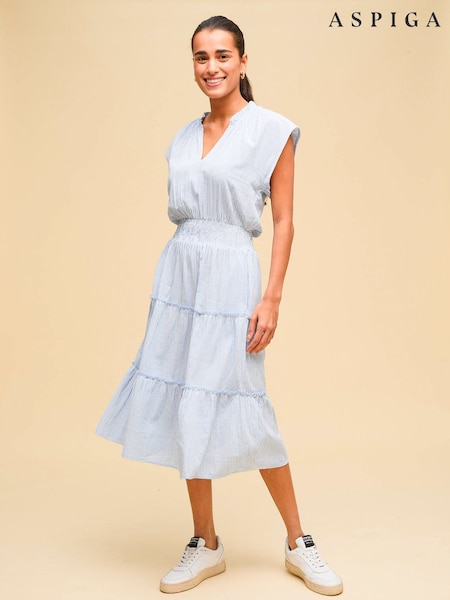 Aspiga Blue Riley 100% Cotton Dress (W26935) | €165