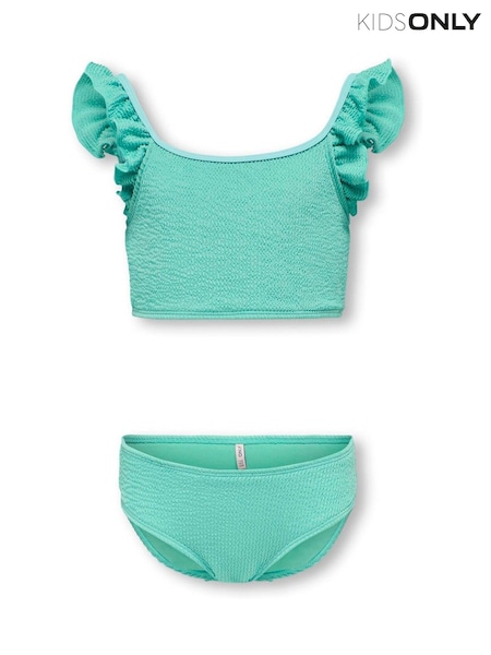 ONLY KIDS Blue Crinkle Frill Sleeve Swimsuit (W26946) | €38