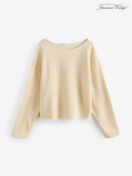 American Vintage Natural Itonay Long Sleeve Boat Neck Sweatshirt (W27007) | LEI 670