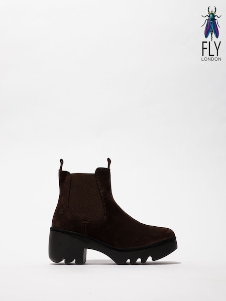 Fly London Oil Suede Chelsea Brown Boots (W27205) | € 172