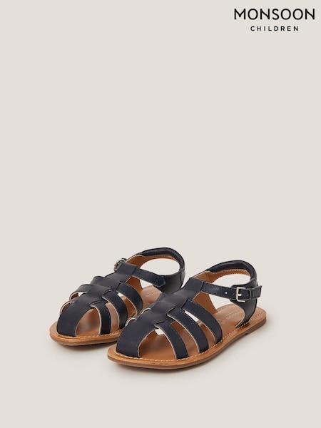 Monsoon Blue Leather Fisherman Sandals (W27269) | ₪121 - ₪141