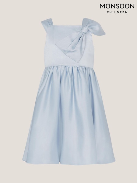 Monsoon Blue Freya Bow Strap Satin Party Dress (W27284) | 198 QAR - 218 QAR