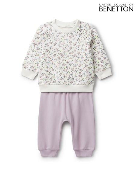 Benetton Baby Purple Printed Top and Leggings Set (W27300) | €39