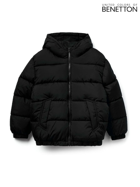 Benetton Boys Hooded Puffer Black Jacket (6-14 yrs) (W27301) | € 87