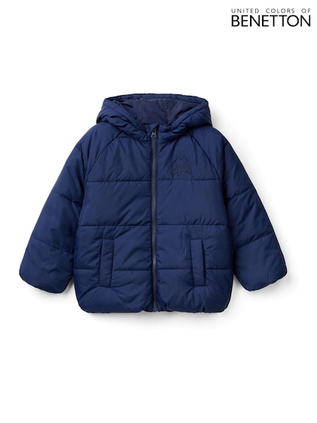 Benetton Blue Boys Hooded Puffer Jacket  (2-6 yrs) (W27308) | €55