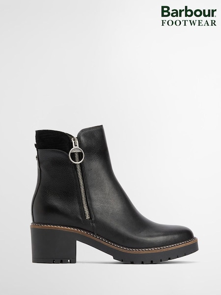 Barbour® Black Dahlia Leather Heeled Lace Up Boot (W27324) | €178