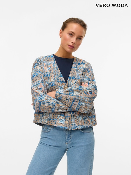 VERO MODA Grey Paisley Quilted Jacket (W27386) | €63