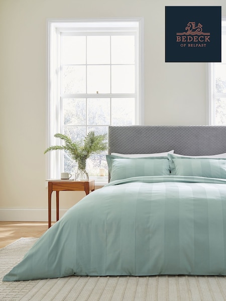 Bedeck of Belfast Celadon Serra Dobby Duvet Cover and Pillowcase Set (W27435) | €86 - €113