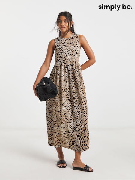 Simply Be Waffle Tie Back Midi Dress (W27440) | €53