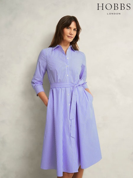 Hobbs Blue Petite Harlow Dress (W27455) | €213