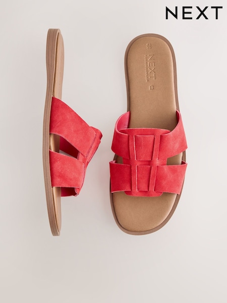 Red Standard/Wide Fit Forever Comfort® Slot Mule Sandals (W27466) | AED92