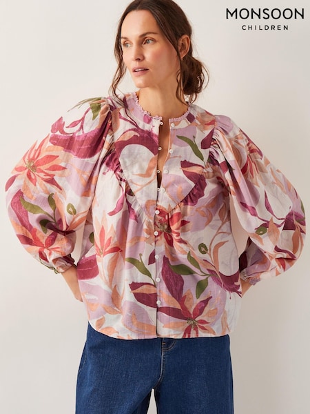 Monsoon Orange Piper Floral Print Blouse (W27487) | AED419