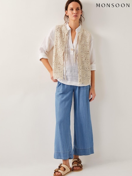 Monsoon Natural Ren Crochet Waistcoat (W27493) | €106
