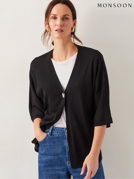 črna - Monsoon Beth Single Button Cardigan (W27500) | € 78