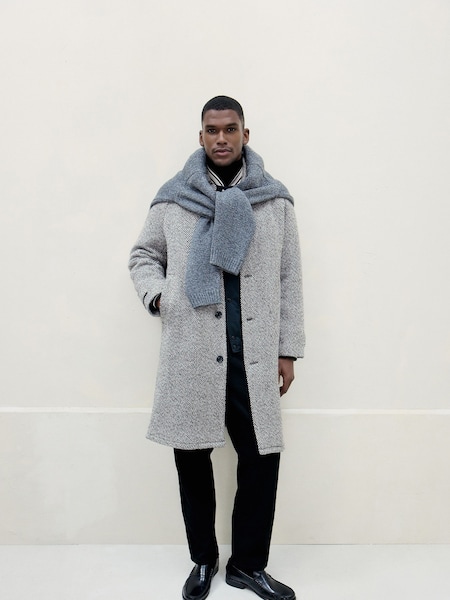 Les Deux Grey Michael Twill Wool Coat (W27564) | €509