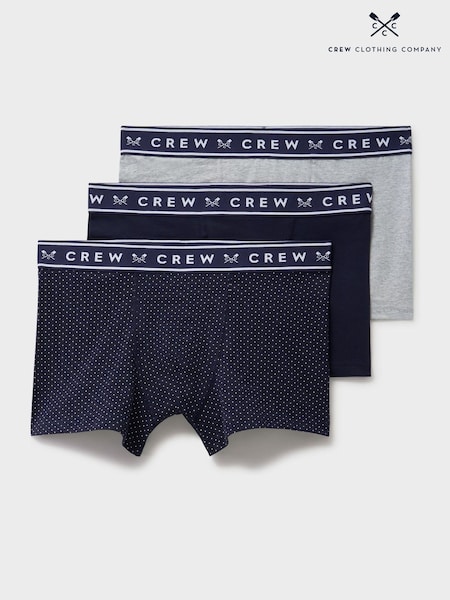 Crew Clothing Blue Jersey Boxers 3 Pack (W27587) | ₪176