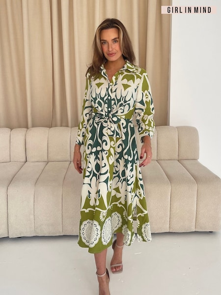 Girl In Mind Isabella Tie Front Shirt Dress (W27637) | €73