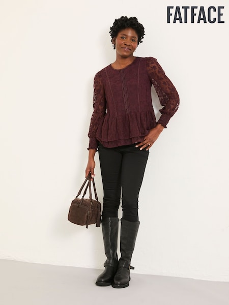 FatFace Marianne Dark Purple Lace Top (W27672) | €88