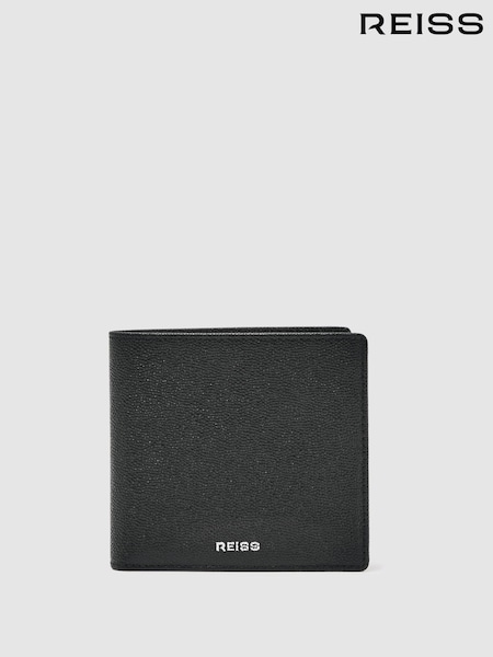Reiss Black Henry Micro-Grain Leather Wallet (W27689) | €65