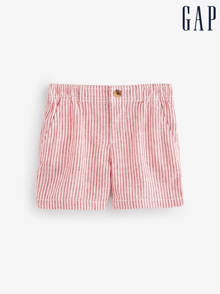Gap Red Stripe Linen-Cotton Shorts (6mths-5yrs) (W27842) | €24