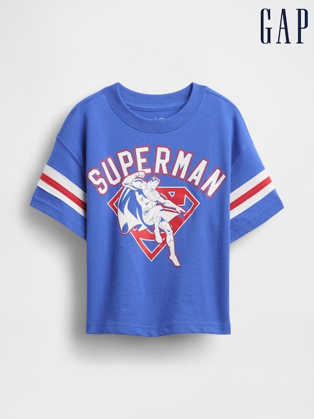 Gap Blue DC Superman Oversized Graphic T-Shirt (6mths-5yrs) (W27849) | €23