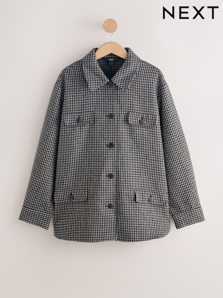 Neutral/Black Brushed Check Shacket (W27913) | €66