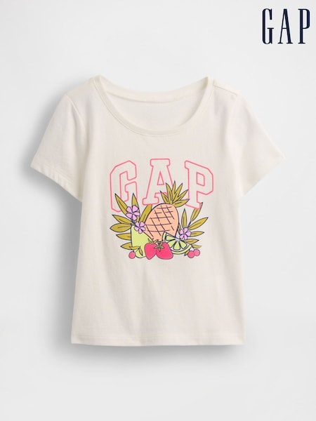 Gap White Fruit Short Sleeve Crew Neck Graphic T-Shirt (6mths-5yrs) (W27950) | €14