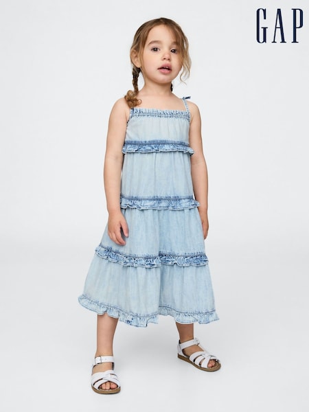 Gap Blue Ruffle Tiered Denim Maxi Dress (6mths-5yrs) (W27957) | € 47