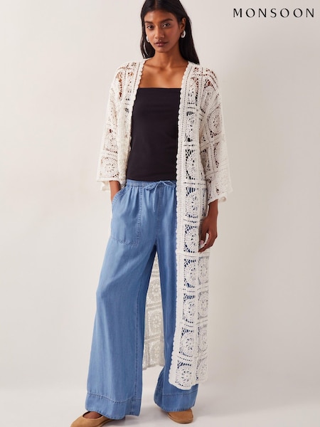 Luonnollinen - Monsoon Cara Crochet Beach Cover-Up (W27958) | €102