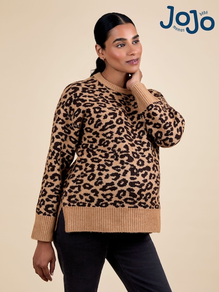 JoJo Maman Bébé Brown Animal Crew Neck Maternity And Nursing Jumper (W28127) | €58.50