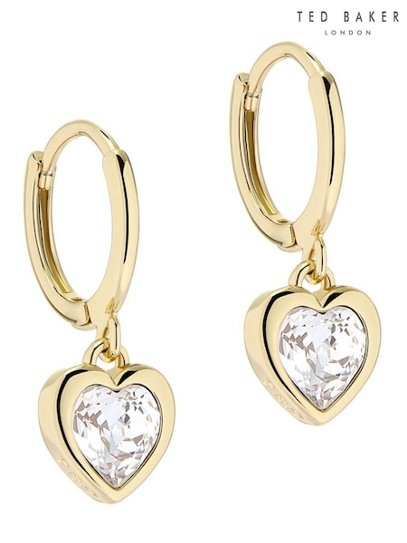 Ted Baker Gold Tone Hanniy Crystal Heart Huggie Earrings (W28150) | €44