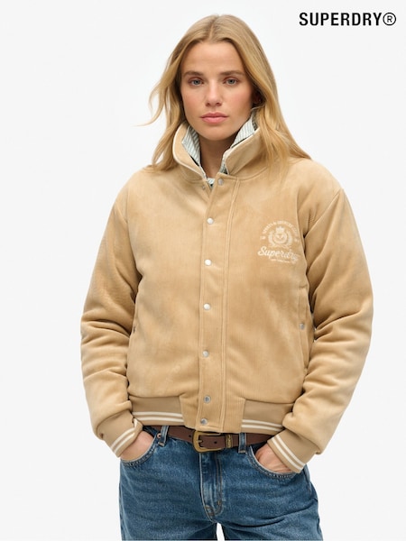 Superdry Nude Country Club Jersey Bomber 100% Cotton Jacket (W28175) | €106