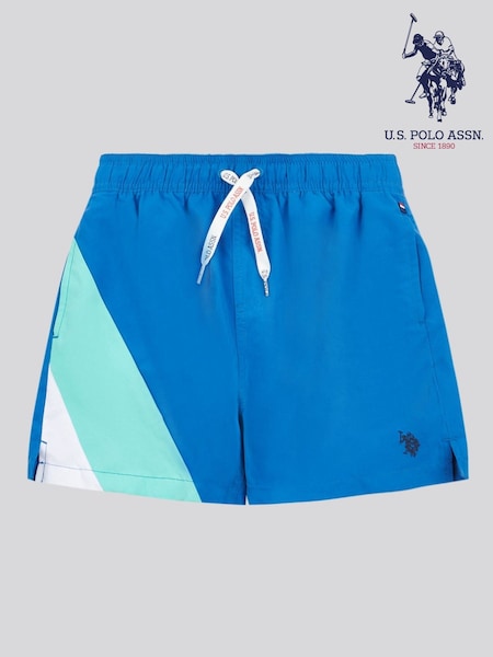 U.S. Polo Assn. Blue Light Boys Cut and Sew Swim Shorts (W28180) | R$ 295 - R$ 355