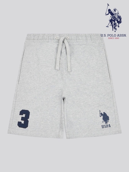 U.S. Polo Assn. Grey Boys 100% Cotton Player 3 Sweat Shorts (W28186) | €50 - €60