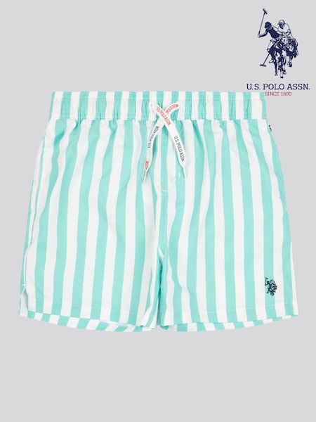 U.S. Polo Assn. Blue Boys Stripe Swim Shorts (W28187) | ₪126 - ₪151