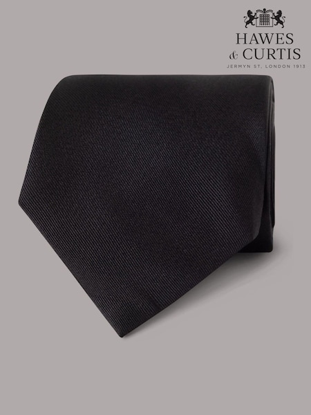 Hawes & Curtis Plain Repp Black Tie (W28222) | 61 €