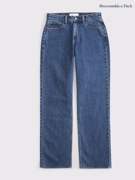 Abercrombie & Fitch Medium Blue Dark Clean Low Rise Baggy Jeans (W28274) | €95