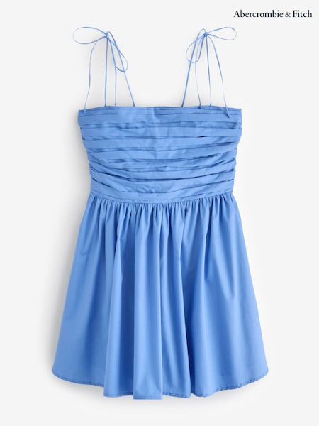 Blau - Abercrombie & Fitch Tie Shoulder Strap Mini Dress (W28280) | 90 €