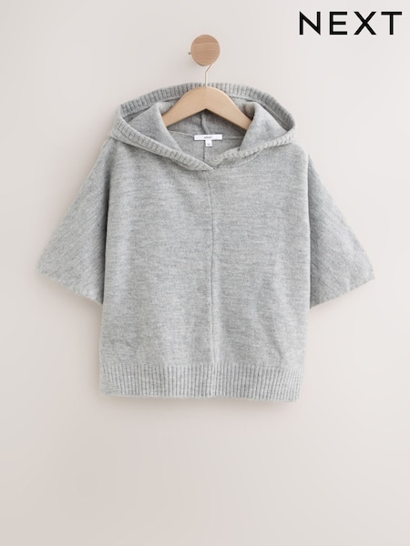 Grey Hooded Poncho (W28295) | €61.50