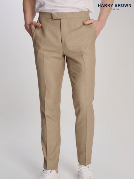 Harry Brown Brown Slim Fit Suit Archie Melange Trousers (W28333) | €93