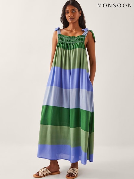 Monsoon Blue Lola Stripe Maxi Dress (W28416) | kr1 071
