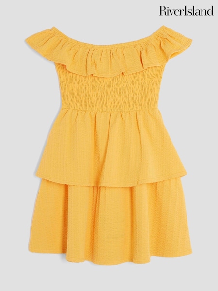 River Island Pink Girls Bardot Rara 100% Cotton Dress (W28456) | AED122