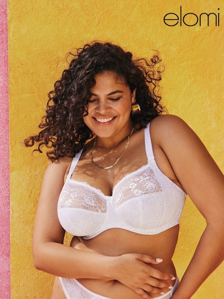 White Spotted - Elomi Morgan Wired Lace Bra