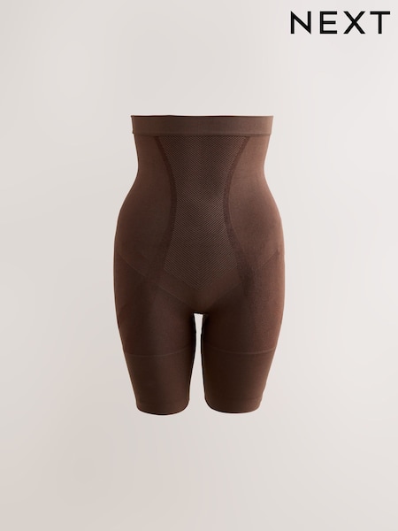 Chocolate nu - Seamless Firm Tummy Control Shaping Briefs (W28481) | R$ 175