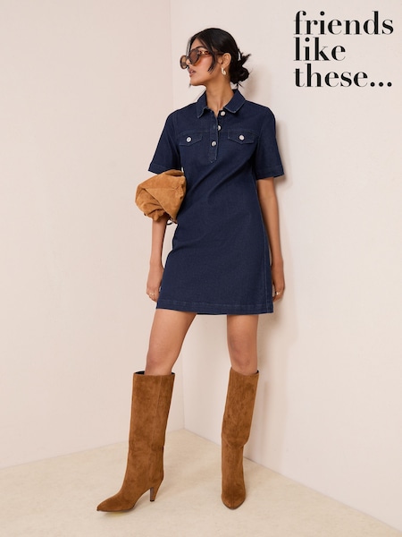 Friends Like These Rinse Wash Denim A-Line Mini Dress (W28506) | €74