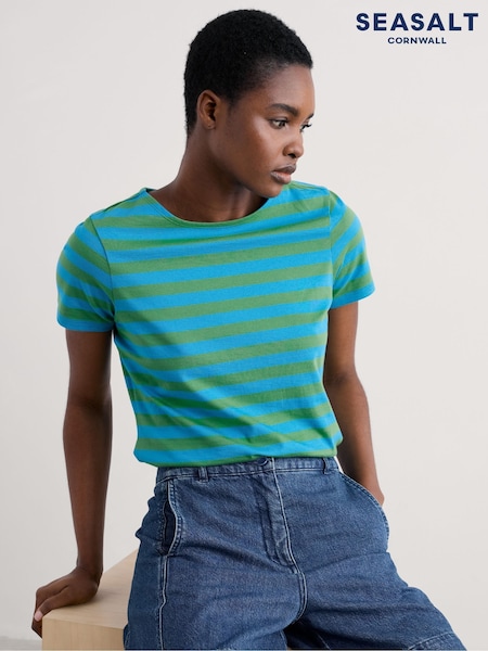 Seasalt Cornwall Green Sailor 100% Cotton T-Shirt (W28521) | kr400
