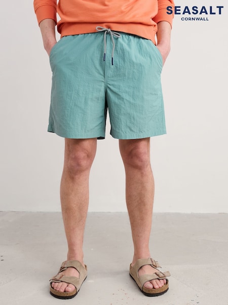 Seasalt Cornwall Blue Chrome Mens Land and Sea Printed Shorts (W28525) | €79