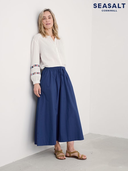 Seasalt Cornwall Lake 100% Cotton Ankle Length Skirt (W28526) | ‏302‏₪