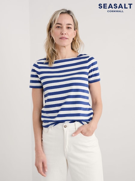 Azul - Seasalt Cornwall Sailor 100% Cotton T-Shirt (W28572) | 42 €