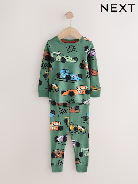 Green Race Car Snuggle Fit Single Pyjamas (1.5-9yrs) (W28591) | € 18 - € 21